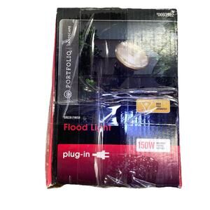 Portfolio 150W Outdoor Grounded Plug-in Rust-Resistant Adjustable Flood Light
